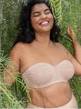 NWT Wacoal Visual Effects Minimizer Strapless Bra, Sand, Tan, 38D 854310